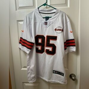Men's Nike Myles Garrett White Cleveland Browns Vapor F.U.S.E. Limited Jersey